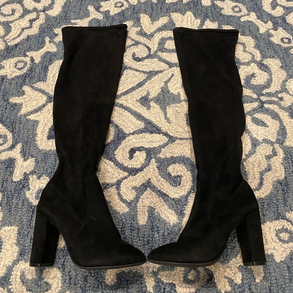 Nina Shoes - Nina black suede knee length boots in size 6
